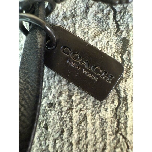 NWT Coach Black Metal and Leather Strap Feather Necklace 28" - Picture 7 of 15